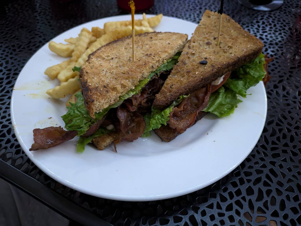The Breezeway Restaurant & Bar Sanford, FL BLT sandwich & French Fries