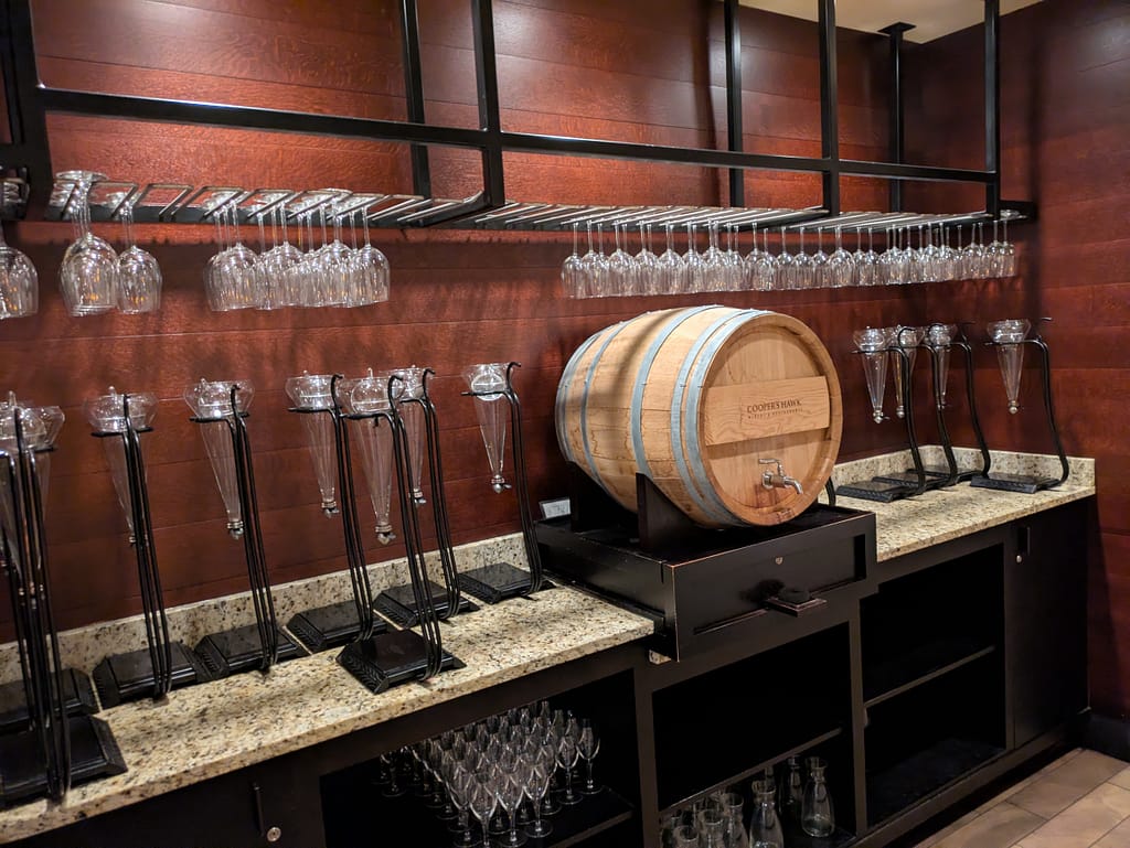 Wine Barrel and fancy wine aerators