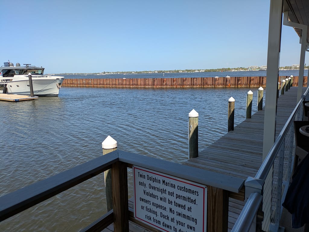 View of the Manatee River from Pier 22 in Bradenton, FL