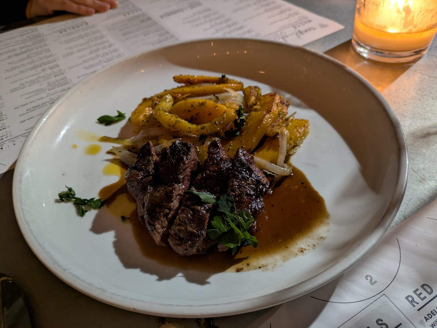 Sixty Vines Orlando Steak and Winter Squash