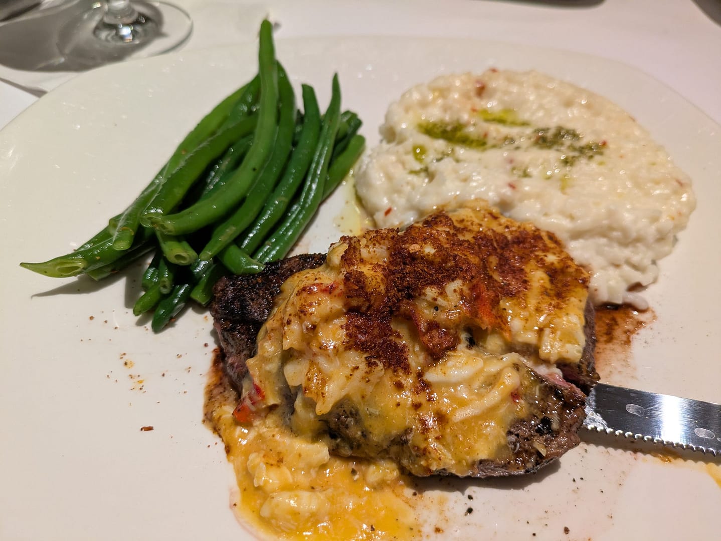 Steak, green beans & Risotto