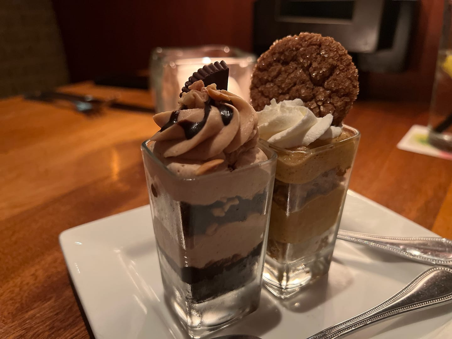 Seasons 52 Peanut Butter Cup and Pumpkin dessert.