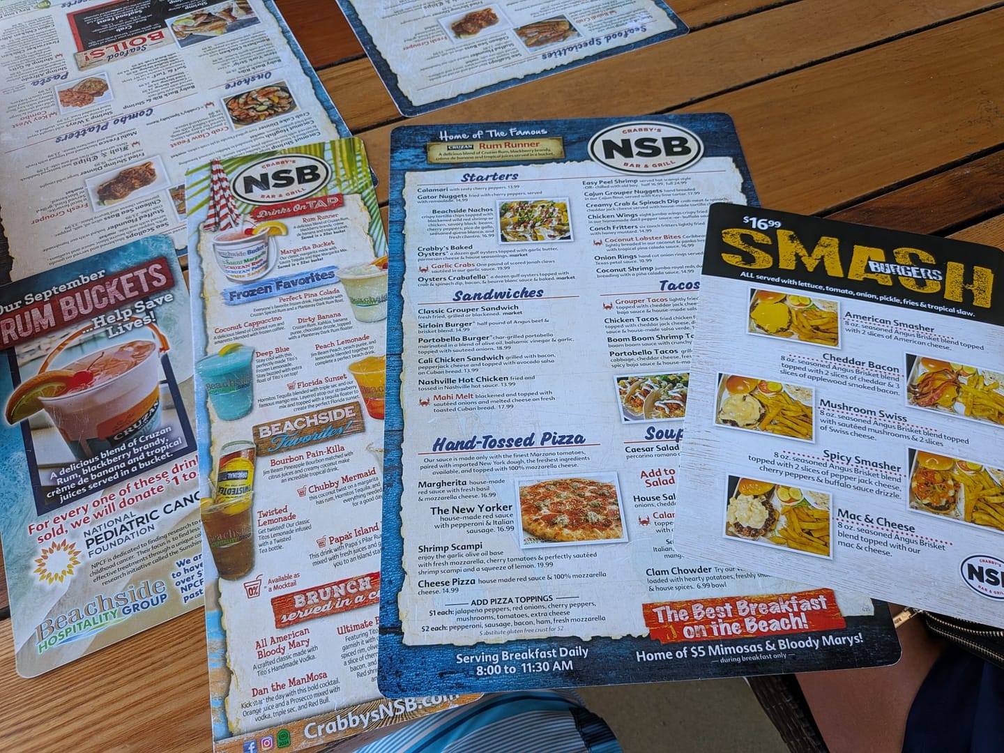 Menus at Crabby's Bar and Grill New Smyrna Beach