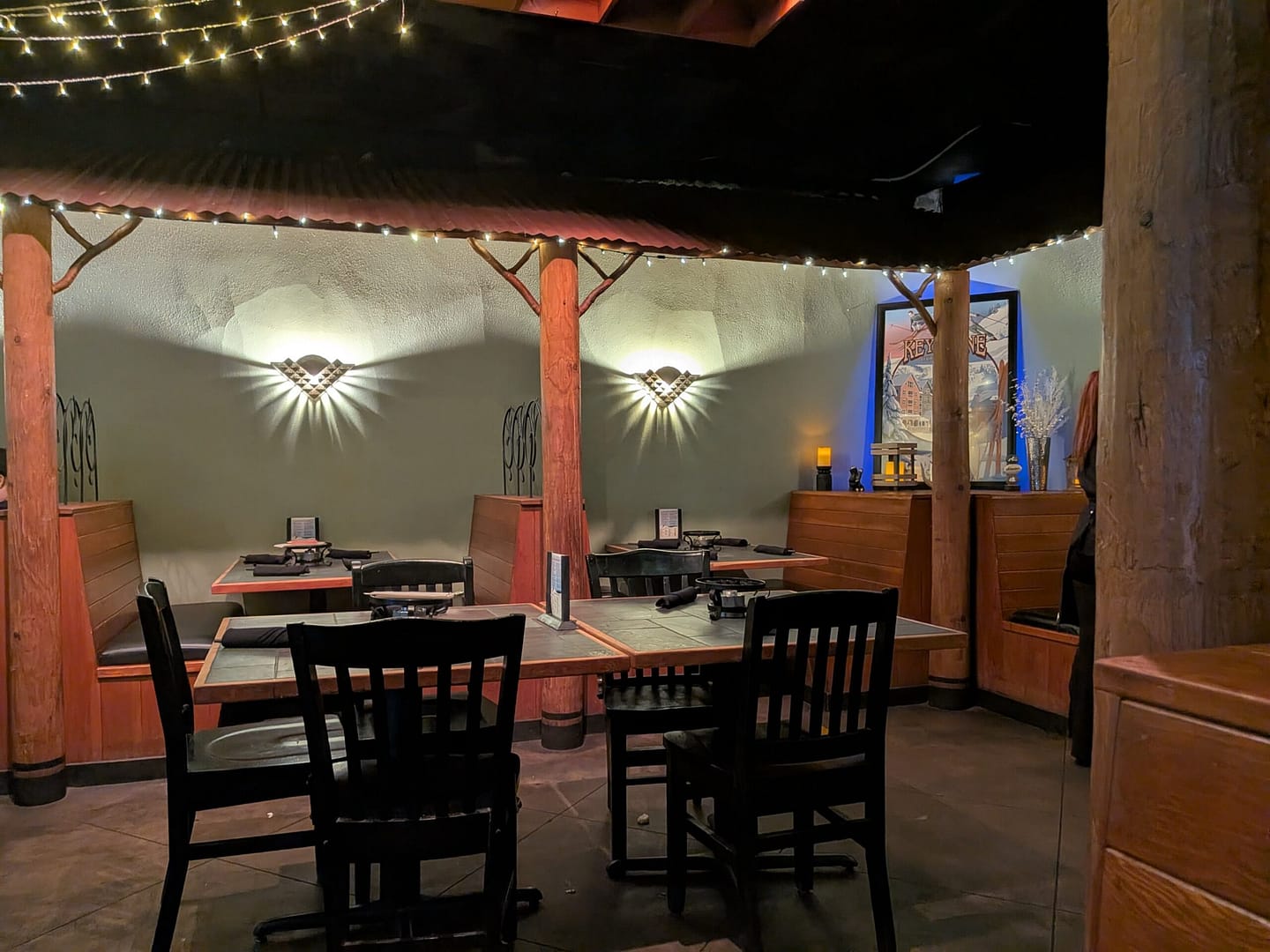 Ski-lodge style dining room at Colorado Fondue Company Casselberry